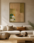 Modern abstract Pichwai 3D textured canvas wall art painting featuring lotus and cow motifs