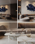Seaweed Abstract 4-foot textured artwork styled vertically on narrow luxury hallway wall