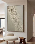 Beige Textured Oil Painting - Modern Minimalist Abstract Wall Art - Artwallpainting