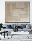 Multicolor 3D Geometric Minimalist Wall Art Neutral Textured Canvas Decor - Artwallpainting