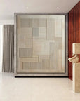 Multicolor 3D Geometric Minimalist Wall Art Neutral Textured Canvas Decor - Artwallpainting
