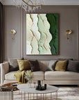 Multicolor 3D Green Abstract Landscape Wall Art Modern Textured Canvas Decor - Artwallpainting