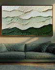 Multicolor 3D Green Abstract Landscape Wall Art Modern Textured Canvas Decor - Artwallpainting