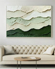 Multicolor 3D Green Abstract Landscape Wall Art Modern Textured Canvas Decor - Artwallpainting