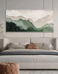 Multicolor 3D Green Minimalist Beach Painting - Artwallpainting