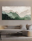 Multicolor 3D Green Minimalist Beach Painting - Artwallpainting