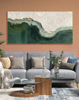 Multicolor 3D Ocean Wave Green Texture Oil Painting - Artwallpainting