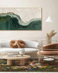 Multicolor 3D Ocean Wave Green Texture Oil Painting - Artwallpainting