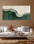 Multicolor 3D Ocean Wave Green Texture Oil Painting - Artwallpainting