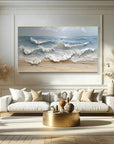Multicolor 3D Seascape Oil Painting Textured Ocean Wave Wall Art For Interiors - Artwallpainting