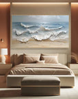Multicolor 3D Seascape Oil Painting Textured Ocean Wave Wall Art For Interiors - Artwallpainting