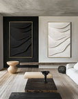 Multicolor 3D Textured Wall Art Minimalist Abstract Wave Canvas Decor - Artwallpainting