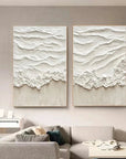 Multicolor Abstract Beige Ocean Wave Wall Art-Set Of 2 - Artwallpainting