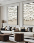 Multicolor Abstract Beige Ocean Wave Wall Art-Set Of 2 - Artwallpainting