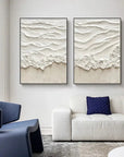 Multicolor Abstract Beige Ocean Wave Wall Art-Set Of 2 - Artwallpainting