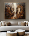 Multicolor Abstract Cityscape Art Canvas Painting For Home Decoration - Artwallpainting