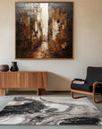 Multicolor Abstract Cityscape Art Canvas Painting For Home Decoration - Artwallpainting