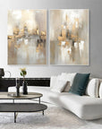 Multicolor Abstract Cityscape Dual Canvas Set With Reflections Set Of 2 - Artwallpainting