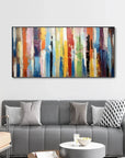 Multicolor Abstract Colorful Striped Canvas Art - Modern Vertical Wall Decor - Artwallpainting