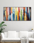 Multicolor Abstract Colorful Striped Canvas Art - Modern Vertical Wall Decor - Artwallpainting