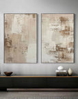 Multicolor Abstract Elegance Neutral Textured Canvas Set Set Of 2 - Artwallpainting