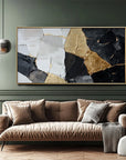 Multicolor Abstract Geometric Gold And Canvas - Luxury Modern Wall Art - Artwallpainting