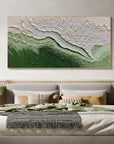 Multicolor Abstract Green And Textured Wall Art - Modern Horizontal Canvas - Artwallpainting