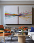 Multicolor Abstract Line Painting - Convergence Lines - Artwallpainting
