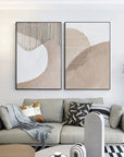 Multicolor Abstract Minimalist Dual Canvas Set With Textured Design Set Of 2 - Artwallpainting