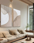 Multicolor Abstract Minimalist Dual Canvas Set With Textured Design Set Of 2 - Artwallpainting