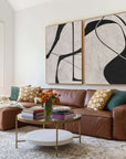 Multicolor Abstract Monochrome Dual Panel Wall Art Set Of 2 - Artwallpainting