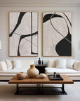 Multicolor Abstract Monochrome Dual Panel Wall Art Set Of 2 - Artwallpainting