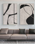Multicolor Abstract Monochrome Dual Panel Wall Art Set Of 2 - Artwallpainting