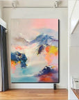 Multicolor Abstract Mountain Dream-Hand-Painted Abstract Landscape Dream-Like Oil Painting Wall Art - Artwallpainting