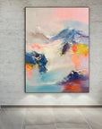 Multicolor Abstract Mountain Dream-Hand-Painted Abstract Landscape Dream-Like Oil Painting Wall Art - Artwallpainting