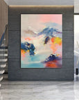 Multicolor Abstract Mountain Dream-Hand-Painted Abstract Landscape Dream-Like Oil Painting Wall Art - Artwallpainting
