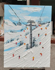 Multicolor Alpine Adventure Textured Ski Scene - Artwallpainting