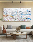 Multicolor Alpine Village Textured Ski Resort Scene - Artwallpainting