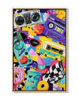 Multicolor Artextured Retro Pop Beats | Colorful Cassette & Boombox Pop Art Painting - Artwallpainting
