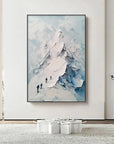 Multicolor Ascent Textured Mountain Climbing Oil Painting Wall Art - Artwallpainting