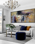 Multicolor Asymmetrical Reflection-Abstract Color Symphony Texture Oil Painting Wall Art - Artwallpainting