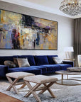 Multicolor Asymmetrical Reflection-Abstract Color Symphony Texture Oil Painting Wall Art - Artwallpainting