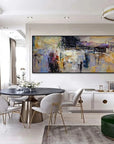 Multicolor Asymmetrical Reflection-Abstract Color Symphony Texture Oil Painting Wall Art - Artwallpainting