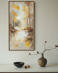 Multicolor Autumn Reflection - Vertical Textured Landscape Oil Painting - Artwallpainting