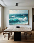Multicolor Azure Symphony - Abstract Ocean Wave Painting - Artwallpainting