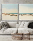 Multicolor Beach Days Seaside Duo Art - Artwallpainting