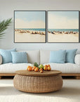 Multicolor Beach Days Seaside Duo Art - Artwallpainting