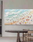 Multicolor Beachside Bliss Textured Coastal Scene Art - Artwallpainting