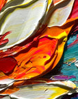 Multicolor Blooming Burst - Textured Abstract Floral Oil Painting On Canvas - Artwallpainting