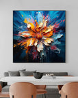 Multicolor Blooming Burst - Textured Abstract Floral Oil Painting On Canvas - Artwallpainting